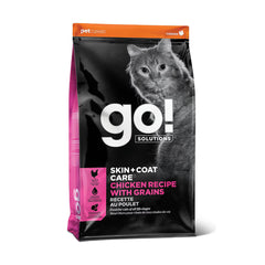 Petcurean Go! Solutions Skin & Coat Care Dry Cat Food Chicken with Grains 3-lb