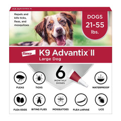 Elanco K9 Advantix II 6-Month Supply Topical Flea, Tick & Mosquito Treatment & Prevention for Large Dogs 21-55 lbs