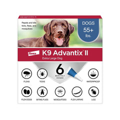 Elanco K9 Advantix II 6-Month Supply Topical  Flea, Tick & Mosquito Treatment & Prevention for Extra Large Dogs Over 55 lbs