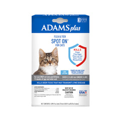 Adams Plus Flea & Tick 3 Month Supply Spot On for Cats & Kittens Over 2.5-lb