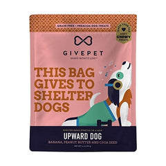 Givepet Upward Dog Grain-Free Premium Soft Chewy Dog Treats Banana, Peanut Butter & Chia Seed 6-oz