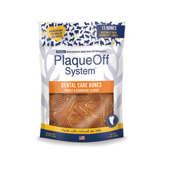 NaturVet Proden PlaqueOff System Dental Care Dog Bones Turkey & Cranberry 13 Count 17-oz