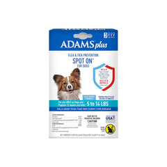 Adams Plus Flea & Tick 3 Month Supply Prevention Spot On for Small Dogs 5 to 14 lbs Clear