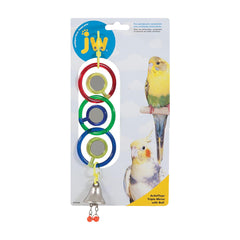 JW Pet Activitoy Triple Mirror with Bell Bird Toy Small/Medium