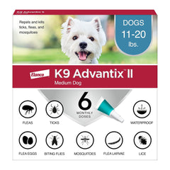 Elanco K9 Advantix II 6-Month Supply Topical Flea, Tick & Mosquito Treatment & Prevention for Medium Dogs 11-20 lbs