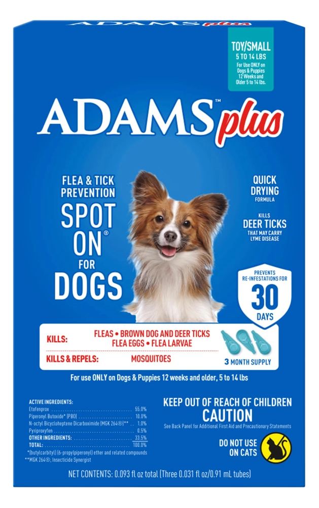 Adams Plus Flea & Tick 3 Month Supply Prevention Spot On