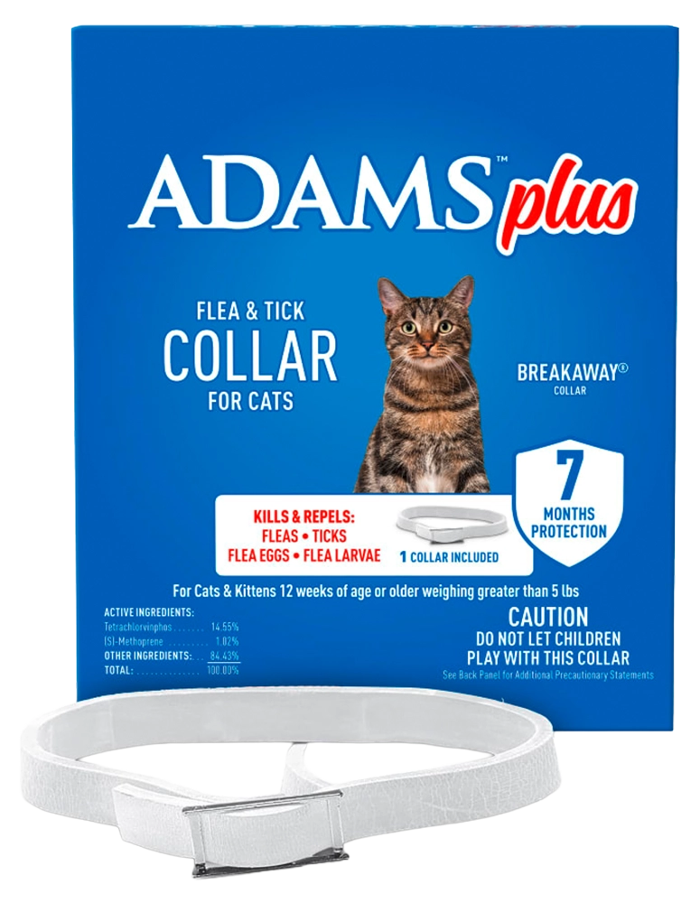 Adams Plus Flea & Tick Breakaway White Collar for Cats