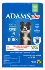 Adams Plus Flea & Tick 3 Month Supply Prevention Spot On for Large Dogs 31 to 60 lbs
