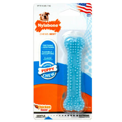 Nylabone Puppy Teething & Soothing Flexible Chew Toy Chicken Flavor Blue XS/Petite - Up To 15 lbs