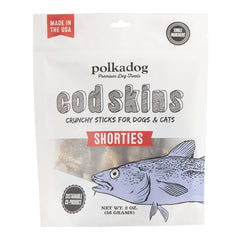 Polkadog Cod Skins Shorties Crunchy Dehydrated Dog & Cat Treats 2-oz