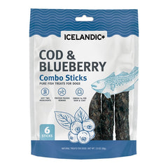 Icelandic+ Cod & Blueberry Combo Sticks Pure Fish Crunchy Dog Treats 2-oz