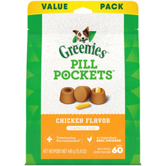 Greenies Capsule Pill Pockets Dog Treats Chicken 15.8-oz 60 Count