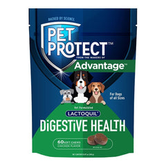 Pet Protect Lactoquil Digestive Health Soft Chews for Dogs Chicken 60 Count 8.47-oz
