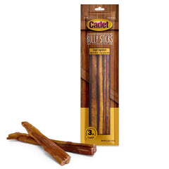 Cadet Bully Sticks Premium Dog Treats Large 3 Count 4.2-oz