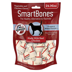 SmartBones Mini Classic Bone Chews Dog Treat Chicken 24 Count 14-oz