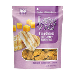 Loving Pets Bone-Shaped Soft Jerky Dog Treat Chicken & Cheese 6-oz