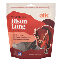O.T.I.S. Wild Things Dog Treat Filets Bison Lung Recipe 4-oz