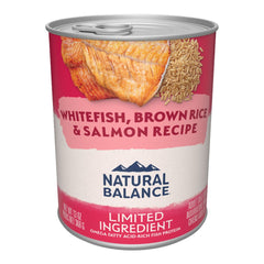 Natural Balance Pet Foods Limited Ingredient Canned Dog Food Whitefish Brown Rice & Salmon 13-oz