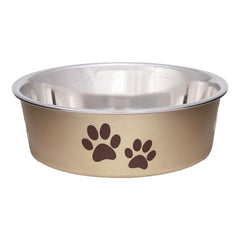 Loving Pets Metallic Dog Bowl Champagne Small