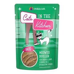 Weruva Cats in the Kitchen Meowiss Bueller Paté Wet Cat Food Chicken & Lamb Dinner in a Hydrating Purée 3-oz