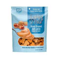 Loving Pets Bone-Shaped Soft Jerky Dog Treat Chicken & Peanut Butter 6-oz