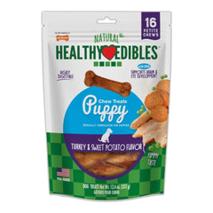Nylabone Healthy Edibles Puppy Chew Treats Turkey & Sweet Potato XS/Petite - Up To 15 lbs 16 Count