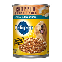 Pedigree Chopped Ground Dinner Adult Wet Dog Food Chicken & Rice 13.2-oz