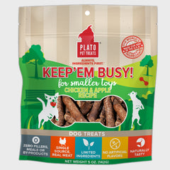 Plato Keep 'Em Busy Chicken & Apple Dog Treats Small 5-oz