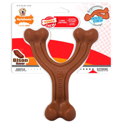 Nylabone Ergonomic Hold & Chew Wishbone Power Chew Durable Dog Toy Bison Large/Giant - Up To 50 lbs