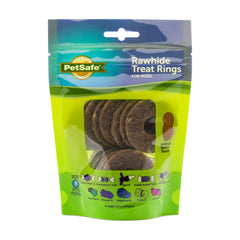 Busy Buddy Natural Rawhide Dog Treat Rings Peanut Butter Size B 4.23-oz