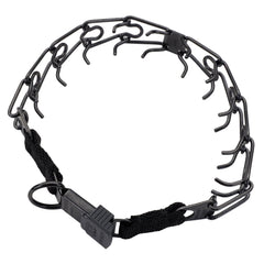 Herm Sprenger Ultra-Plus Black Stainless Dog Prong Training Collar with ClicLock 14-in Neck 2.25-mm Wide
