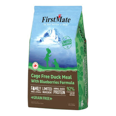 FirstMate Limited Ingredient Grain-Free Dry Cat Food Cage Free Duck Meal with Blueberries Formula 4-lb
