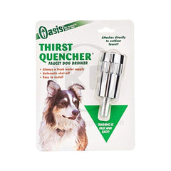 Oasis Thirst Quencher Faucet Dog Drinker Silver