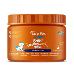 Zesty Paws Puppy 8-in-1 Multivitamin Bites  Soft Chews for Dogs Chicken 90 Count 5.5-oz