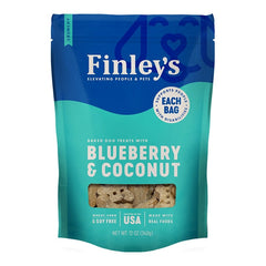 Finley's Crunchy Biscuits Dog Treats Blueberry & Coconut 12-oz