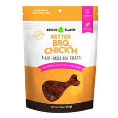 Bright Planet Better BBQ Chick'n Plant-Based Dog Treats 12-oz