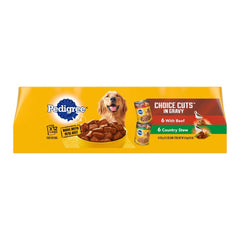 Pedigree Choice Cuts in Gravy Adult Wet Dog Food Variety Pack Beef & Country Stew 12 Count 13.2-oz