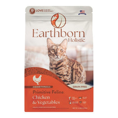 Earthborn Holistic Primitive Feline Grain-Free Indoor Formula Dry Cat Food Chicken & Vegetables 4-lb
