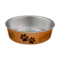 Loving Pets Metallic Dog Bowl Champagne Medium