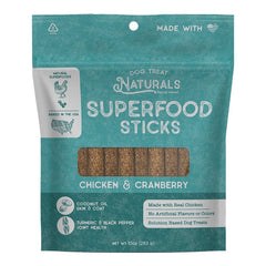 Dog Treat Naturals Superfood Sticks Dog Treats Chicken & Cranberry 10-oz