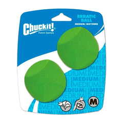 Chuckit! Erratic Ball Dog Toy Green Medium 2 Count