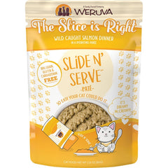 Weruva Slide N' Serve The Slice is Right Pate Cat Food Wild Caught Salmon Dinner in a Hydrating Purée 2.8-oz