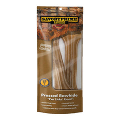 Savory Prime Pressed Rawhide Bones Bagged Natural 2 Count 8.5-in