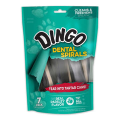 Dingo Dental Spiral Dog Treats Parsley & Peppermint 7 Count 5-oz