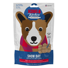 KONG Kitchen Holiday Snow Day Crunchy Dog Biscuits Yogurt, Banana & Blueberry 5-oz