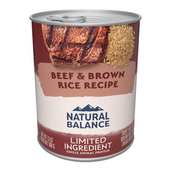 Natural Balance Pet Foods Limited Ingredient Canned Dog Food Beef & Brown Rice 13-oz