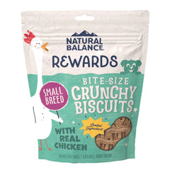 Natural Balance Pet Foods Rewards Bite-Size Crunchy Biscuits Small Breed Dog Treats Chicken 8-oz
