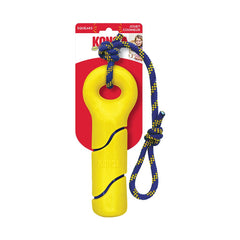 KONG Squeezz Tennis Buoy with Rope Dog Toy Yellow Large
