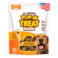 Nylabone All-Natural Pop-In Dog Treat Refills Chicken 30 Count 5.2-oz
