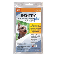 Sentry FiproGuard Plus Flea & Tick Spot-On for Dogs 4-22 lbs 3 Count